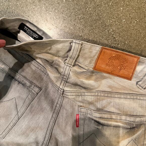 Tornado mart whisker sand gray wash boot cut flare jeans - Picture 3 of 8